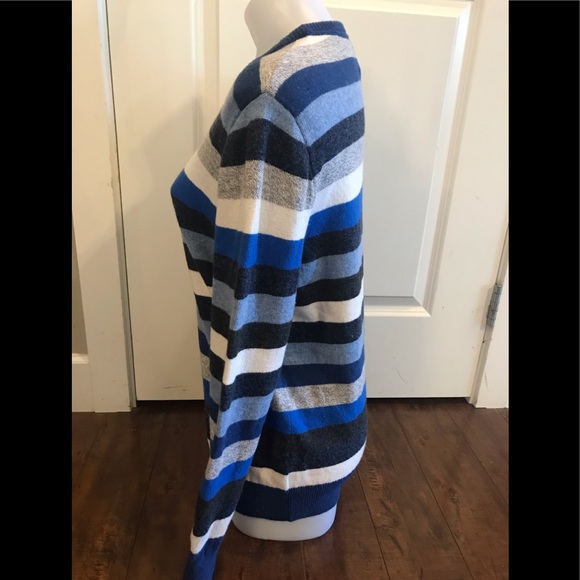 Gap Crew Neck Blue Striped Long Sleeve Sweater - Picture 3 of 8